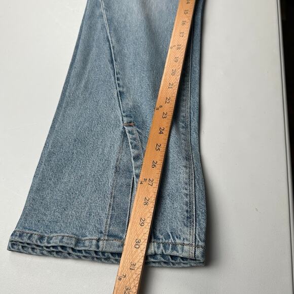 American Eagle Jeans Women 4 Blue Curvy 90s Bootcut Stretch Split Hem Light Wash - Picture 12 of 13